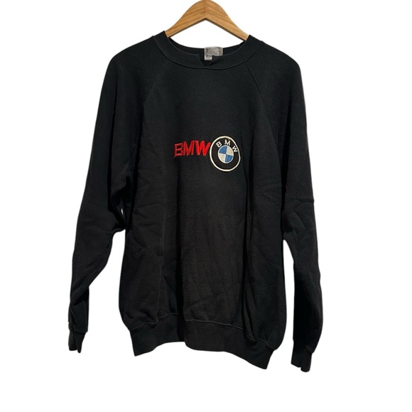 Hanes Other - Vintage BMW Black Sweatshirt Made In USA Mens Size XL Distressed 80’s Logo